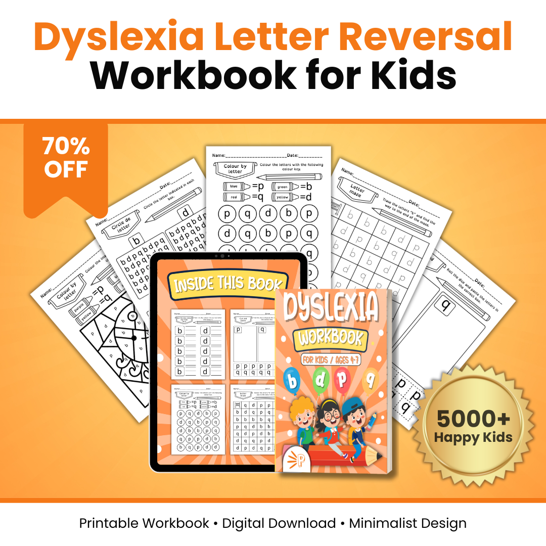 Dyslexia Workbook for Kids | B D P Q Letter Reversal Practice