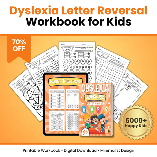 Dyslexia Workbook for Kids | B D P Q Letter Reversal Practice